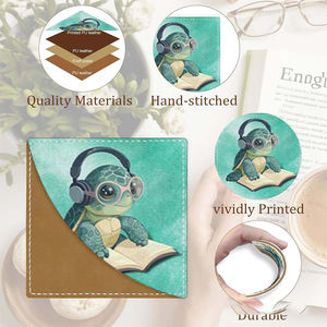 Segnalibri in Pelle PU a Forma di Tartaruga, Accessori per Libri, Segnalibri Personalizzati 9x9 cm per Regali - Product Image 3