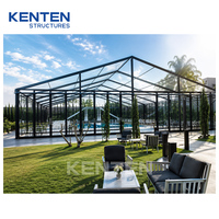 Tentes d'événement chinoises à structure en A et toit transparent 40x120, de luxe, imperméables, pour mariages, fêtes et restaurants en extérieur
