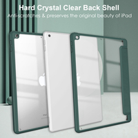 Étui pour tablette en cuir PU et coque arrière transparente en PC pour iPad 5e et 6e génération Air 1 2 9,7 pouces avec support pour stylet