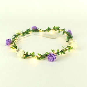 LED schiuma fiore e batteria di plastica casa Buble Rose ghirlanda luci a batteria corona fiore fiore decorazione di nozze - Product Image 3