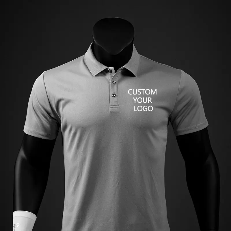 Low Price Wholesale Men'S Short Sleeved Lapel Plain Sports Quick-Drying Golf Polo Shirt