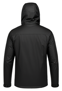 VRECASE <b>Waterproof</b> Hooded Rain <b>Jacket</b> Black Red <b>White</b> Stripes Outdoor Hiking Travel Wear Adult Universal Modern Style - Product Image 4