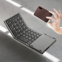 2025 BARU B033 2.4Ghz Keyboard Mini Lipat Nirkabel Optik Antarmuka USB Tipe-C Dapat Diisi Ulang Ultra Tipis Touch Pad Laptop Baru