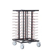 Équipement de cuisine commerciale, chariot à assiettes mobile en acier inoxydable PP 240 assiettes, fournitures pour hôtels et restaurants VNTKITCHEN
