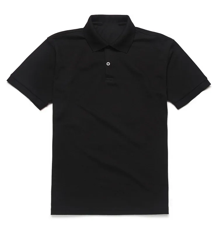 Polo à manches courtes en coton et polyester mélangé pour homme, couleur unie, logo personnalisé vierge, vente en gros