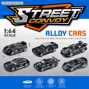 6 Estilos Diferentes de Autos de Carreras de Aleación Personalizados, Clásicos Negros, Escala 1:64, Modelos de Autos de Juguete Fundidos a Presión, Exhibición de Garaje de Estacionamiento, Venta al por Mayor - Product Image 2
