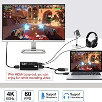 Tarjeta Capturadora de Video USB3.0 4K Hardrock en Oferta, con Salida Loop, RJ45, RCA, Red Gigabit (4K60Hz), Construcción Metálica, Plug&Play, 1 Año de Garantía