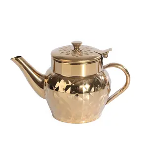 Bester Preis des Lieferanten Edelstahl Chinesische Teekanne Arabischer Wasserkocher Apfel topf Öl kessel Metall Blume Tee kessel Großhändler