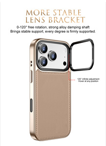 Funda de Cuero Laudtec para Teléfono con Anillo Magnético, Cubierta Abatible para Cámara, Carga Inalámbrica para iPhone 17Pro Max, Diseño Personalizado OEM ODM - Product Image 2