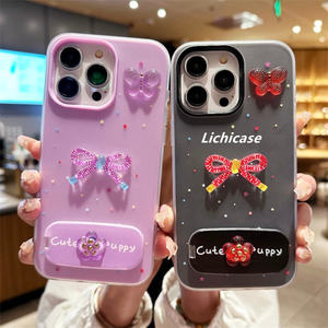 Étui de téléphone <span class=keywords><strong>portable</strong></span> Lichicase avec miroir de maquillage 3D en forme de papillon pour Itel A90 A56 A56 <span class=keywords><strong>Pro</strong></span> City 100, support <span class=keywords><strong>portable</strong></span>, coque arrière - Product Image 3