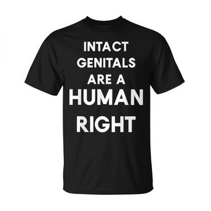 Camiseta Unisex para Adultos con Cuello Redondo y Manga Corta, con la Lema: Genitales Intactos: Un Derecho Humano, Prenda Promocional - Product Image 2