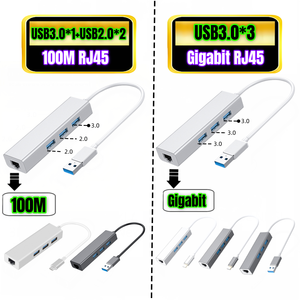 Loại-C <span class=keywords><strong>USB</strong></span> <span class=keywords><strong>HUB</strong></span> Loại C để <span class=keywords><strong>USB</strong></span> 3.0 <span class=keywords><strong>Hub</strong></span> USB3.0 3 cổng với RJ45 100Mbps 1000Mbps Gigabit Ethernet LAN Card Mạng Adapter cho Mac - Product Image 2