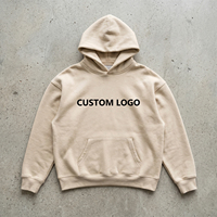 Vente en gros : Sweat à capuche essentiel pour homme, en molleton épais 400 GSM, couleur avoine, coupe ample à épaules tombantes