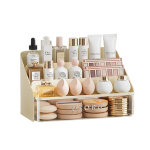 Uforu Cosmetic <b>Storage</b> <b>Box</b> <b>Drawer</b> Style Plastic Makeup Organizer With <b>Drawers</b> For Skincare Beauty Products Desktop Use - Product Image 1