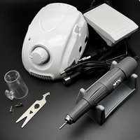 Machine à ongles électrique professionnelle portable 65W, batterie rechargeable, 6 têtes, polissage des ongles, 35000 tr/min, poignée Sh37L1