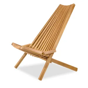 Silla plegable de madera de Acacia para exteriores, sillón reclinable de Acacia de perfil bajo, gran oferta