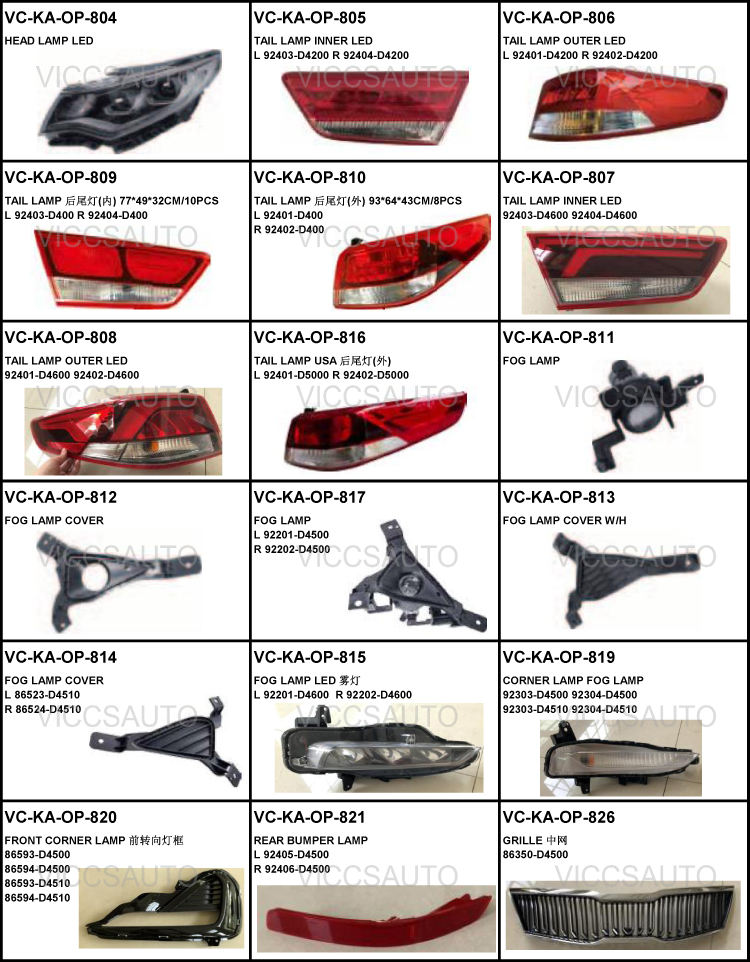 OEM 92101-A8XXX Headlight for KIA Optima 2019 - Halogen Car Light
