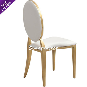 Professional Supplier <b>White</b> Golden Stainless Steel Italian <b>Dining</b> Wedding <b>Chair</b> Stackable Banquet <b>Chairs</b> Party Events - Product Image 1