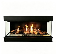 Cheminée électrique moderne 1500W à 3 faces avec flammes RGB pour la maison et l'hôtel, fonctionnement en anglais, décoration de salon