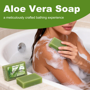 Jabón de Aloe <span class=keywords><strong>Vera</strong></span> al por Mayor con Manteca de Karité, Aceite de Oliva y Aceite de Coco para una Limpieza Suave e Hidratación para Todo Tipo de Piel, Natural - Product Image 5