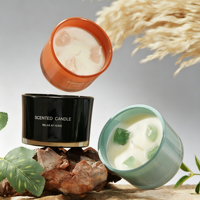 Bougie parfumée de luxe en gros, personnalisée, de haute qualité, colorée, en cristal, pour cadeaux de fêtes et décoration intérieure