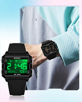Montre Sanda avec logo personnalisé, compte à rebours, alarme, numérique, multifonction, étanche, double fuseau horaire, unisexe, premium, élite
