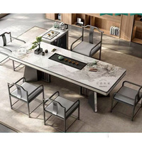 Juego de Mesa de Té de Estilo Chino de Lujo, de Madera, Altura Ajustable, Fácil de Montar, Moderno y Minimalista, con Sillas para el Hogar, la Oficina o el Té Kung Fu