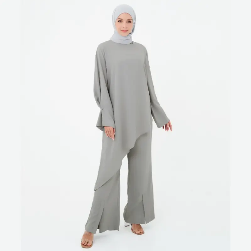 SIPO Eid Custom 2Pcs Muslim Women Set Bescheidene Frauen Zweiteilige Hosen Set Muslim Women Abaya Dress Co-ord Set