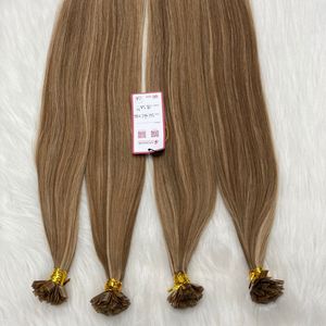 Wholesale Balayage Pre Bonded <b>K</b> <b>Tip</b> Human Hair <b>Extensions</b> Virgin Double Drawn Remy Keratin Flat <b>Tip</b> Hair - Product Image 5