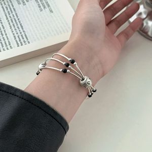 กำไลข้อมือเงินแท้ S925 หลายชั้นประดับอาเกต พร้อมจี้หกคำมงคล เหมาะสำหรับทุกเพศทุกวัย สวมใส่ได้ทุกวัน - Product Image 2