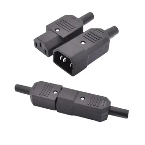 Conector de cable de alimentación macho y hembra IEC C13 C14, 250V, 10A, 3 pines