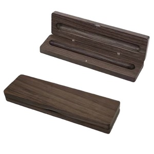 Wooden <b>Pen</b> <b>Box</b> Black Walnut Square Shape With Uv Printing For Office Or Signature Use - Product Image 1