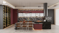 Meuble de cuisine de luxe Aige avec plan de travail en marbre pour mobilier modulaire Vallid, personnalisation complète de la maison, fabricant de meubles