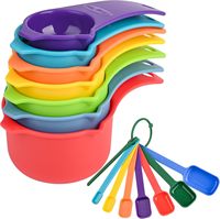 Ensemble de cuillères et tasses à mesurer en plastique WEIMU, ensemble de pâtisserie créatif, outils de cuisine, couleur arc-en-ciel, ensemble de 15 cuillères à mesurer