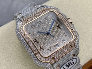 Hip Hop donna ghiacciato fuori Design alla moda Vvs1 Pass diamante Tester logo orologio uomo orologio meccanico da polso di lusso cartierabile - Product Image 4