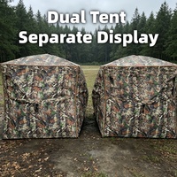 Abri de chasse camouflage imperméable détachable et personnalisable, tente pop-up transparente pour la chasse au cerf et au dinde