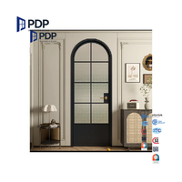 Parrilla delantera de entrada principal minimalista para puerta abatible de aleación de aluminio de estilo Vintage francés de lujo PDP para uso exterior de Villa de baño