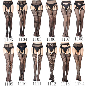 Collants noirs sexy RTS Factory pour femme, bas résille, leggings en maille, culotte ouverte, lingerie érotique, sous-vêtements transparents - Product Image 2