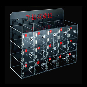 Tủ Đựng Điện Thoại Di Động Trong Suốt Có Khóa Cửa Và Chìa Khóa Tủ Đựng Đồ Gắn Tường Hộp <span class=keywords><strong>Acrylic</strong></span> Có Khóa - Product Image 4