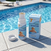 Accessoires pour piscine et spa : Kit pH 7-en-1 avec détection du chlore total, précision du pH 1, bandelettes 80x5mm