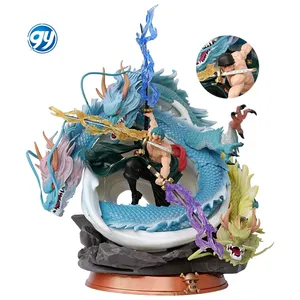 GY 35cm Figura de GK Three Dragon Anime One Pieced Gk Roronoa Zoro Figure Thousand World Tornadoed Battle Form Statue Pvc Action