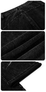 Midweight Canvas Work Pants Unisex American Style Splice Design Wide <b>Leg</b> Arc Hem Cargo Trousers 100% Cotton Eco-Friendly Casual - Product Image 3