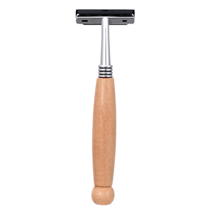 Rasoir manuel en bambou écologique Pearlmax, rasoir de sécurité jetable pour homme en acier inoxydable <span class=keywords><strong>à</strong></span> 3 lames, manche en <span class=keywords><strong>bois</strong></span> - Product Image 3