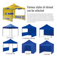 Tente pliante portable robuste et imperméable pour l'extérieur, personnalisable, pour stand alimentaire, événement commercial, ou marché pour vendeurs