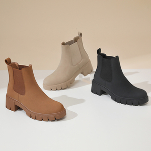 Botas de Media Pantorrilla Estilo Vaquero Occidental para Mujer, Otoño-Invierno 2024, Impermeables, Ligeras, Tacón Grueso, Cómodas - Product Image 1