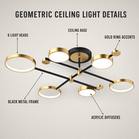 Lustre suspendu nordique en fer et acrylique, design minimaliste moderne et créatif, lampes de plafond LED pour salon, chambre à coucher, bureau, salle à manger