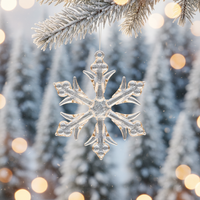 Cristal De Noël Flocon De Neige Suspendu Pendentif En Verre Mosaïque Technique Suncatcher Prisme Lustre Partie Vent Carillon Ornement Écologique