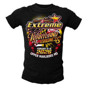 Camiseta de Competición Cheer Dance Extreme Maryland Madness con Gráfico de Bandera del Estado de MD, Estrella y Cinta, Cuello Redondo, Manga Corta, Color Azul Marino Upper <span class=keywords><strong>Marlboro</strong></span> - Product Image 3