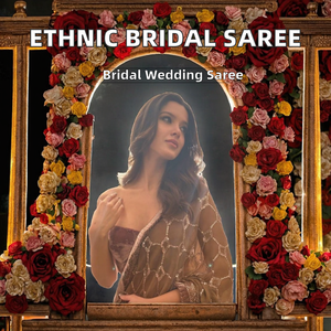 Nouveau Sari Indien et Pakistanais en Georgette Brodé et Gaufré, Tissu Fantaisie Exclusif pour l'Exportation, Collection Ethnique de Boutique Bollywood - Product Image 2