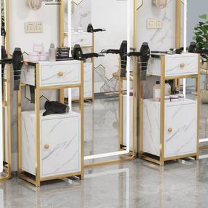 Salon Furniture Barber Shop <b>Trolley</b> Beauty Gold Hair Salon Shelf Storage Cabinet - Product Image 2